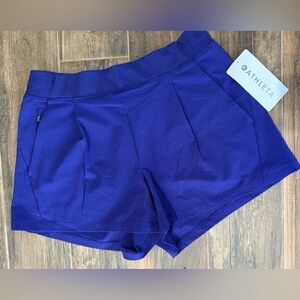 Athleta Women's Brooklyn textured Mesh Athletic Shorts - Purple, size 10, NWT